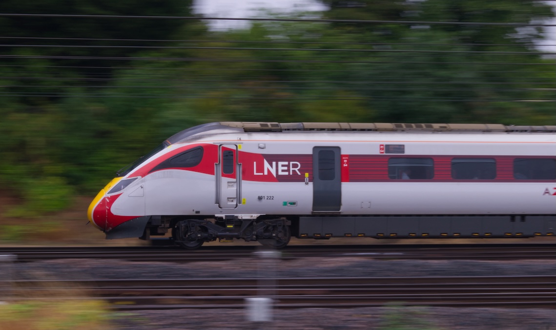 LNER Azuma 801222, taken at speed